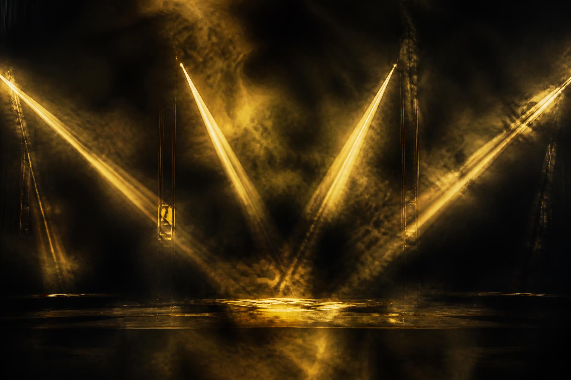 King Trot performing under gold stage lights